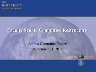 Faculty Senate Committee Restructure