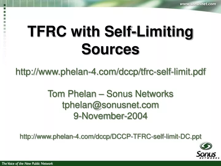 tfrc with self limiting sources