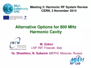 Alternative Options for 800 MHz      Harmonic Cavity
