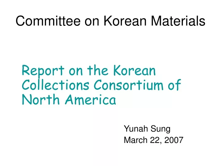 committee on korean materials