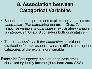 8. Association between Categorical Variables