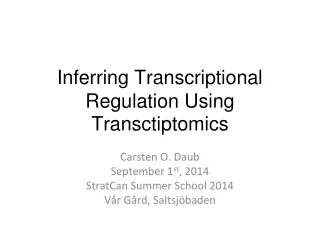 Inferring Transcriptional Regulation Using Transctiptomics