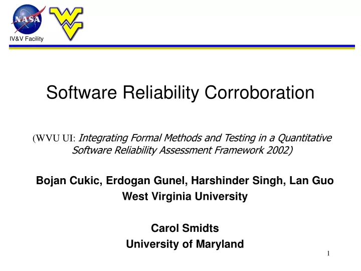 software reliability corroboration