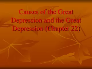 Causes of the Great Depression and the Great Depression (Chapter 22)