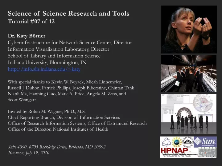 science of science research and tools tutorial