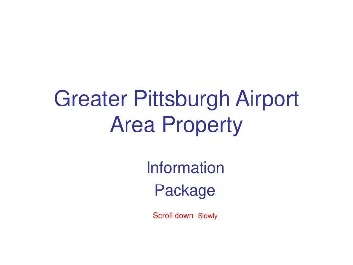 greater pittsburgh airport area property