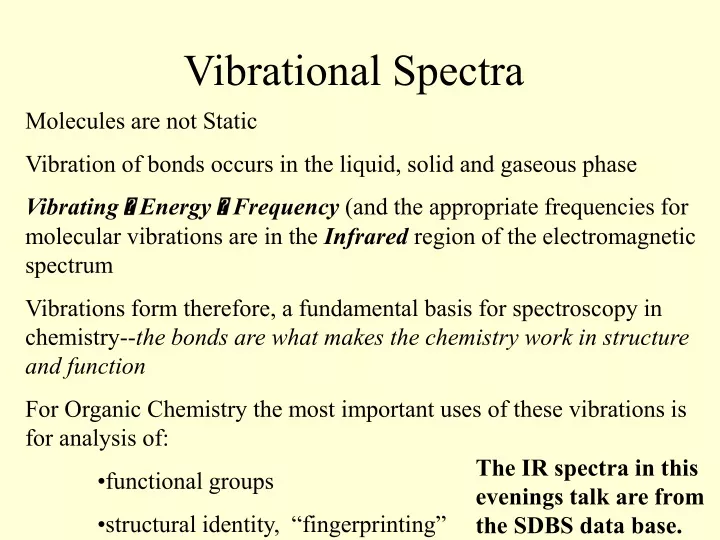 vibrational spectra