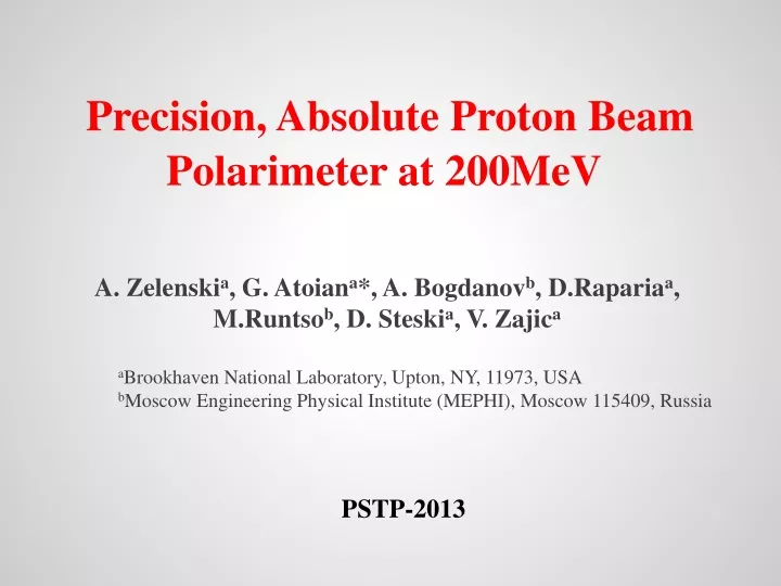 precision absolute proton beam polarimeter