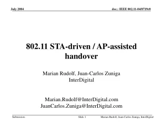 802.11 STA-driven / AP-assisted handover