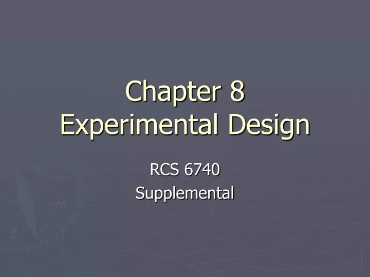 chapter 8 experimental design