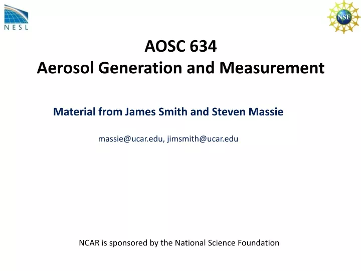 aosc 634 aerosol generation and measurement