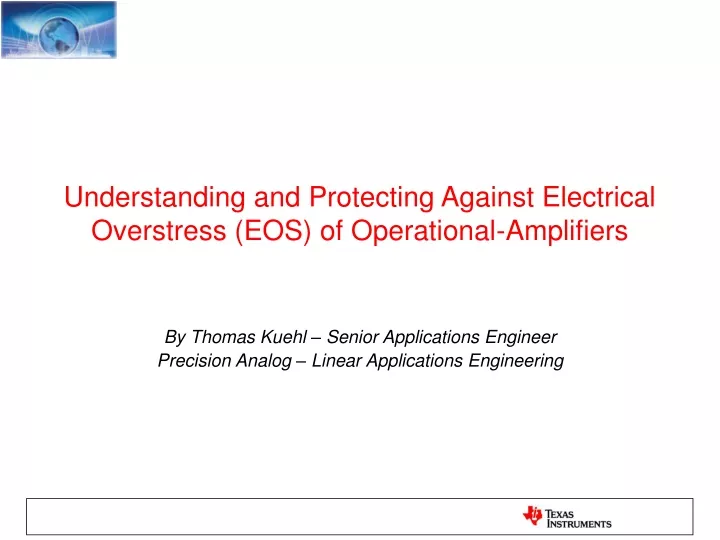 understanding and protecting against electrical overstress eos of operational amplifiers