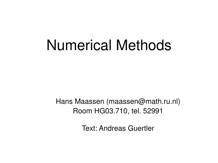 numerical methods
