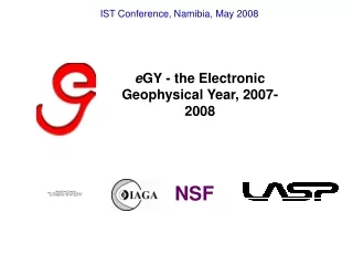 e GY - the Electronic Geophysical Year, 2007-2008