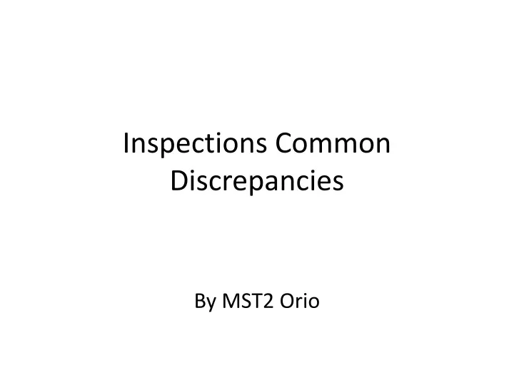 inspections common discrepancies