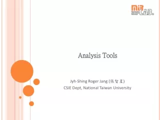 Analysis Tools