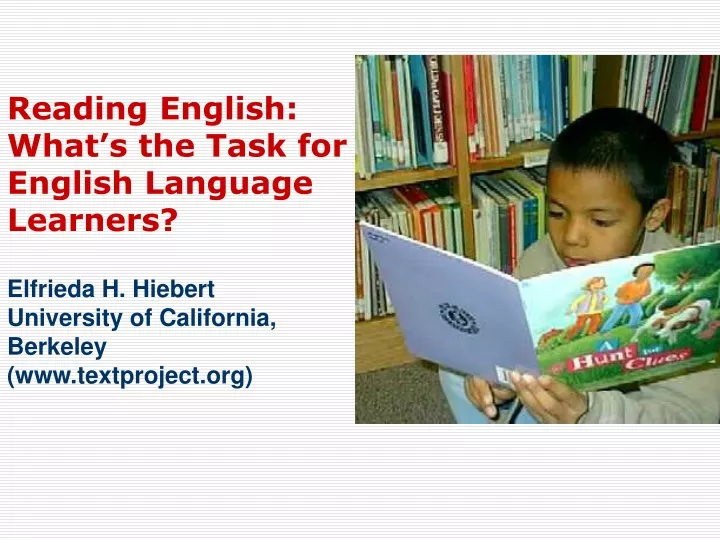 reading english what s the task for english language learners