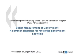 Presentation by Jürgen Blum, OECD