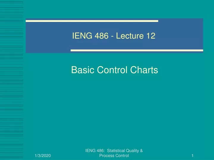 ieng 486 lecture 12