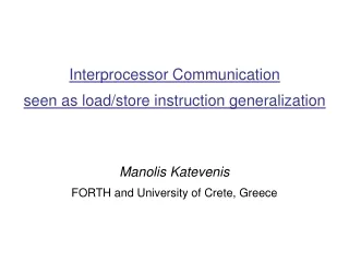 Interprocessor Communication seen as load/store instruction generalization