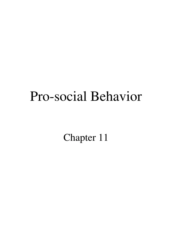 pro social behavior