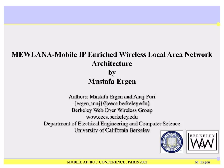 mewlana mobile ip enriched wireless local area