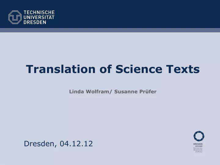 translation of science texts linda wolfram susanne pr fer