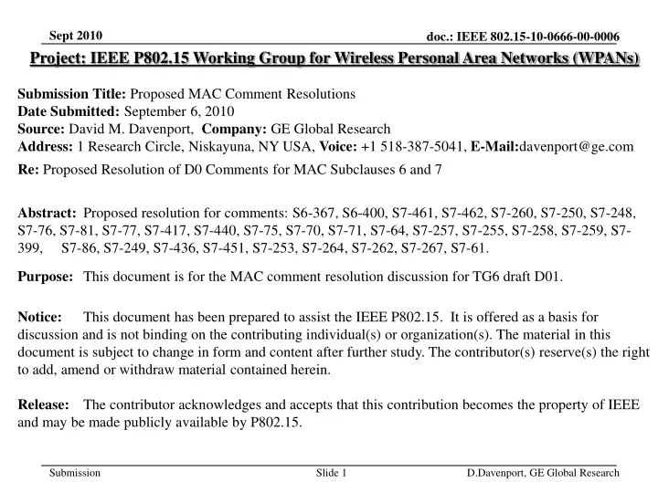 project ieee p802 15 working group for wireless