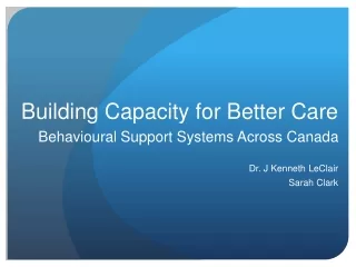 Building Capacity for Better Care