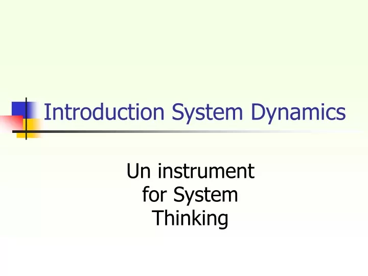 introduction system dynamics