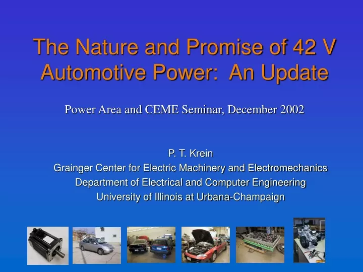 the nature and promise of 42 v automotive power an update