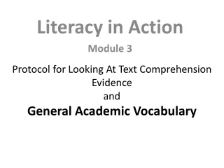 Protocol for Looking At Text Comprehension Evidence and General Academic Vocabulary
