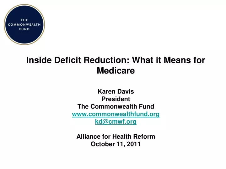 inside deficit reduction what it means for medicare