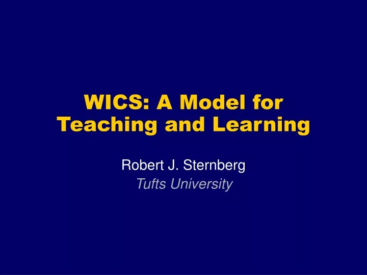 wics a model for teaching and learning