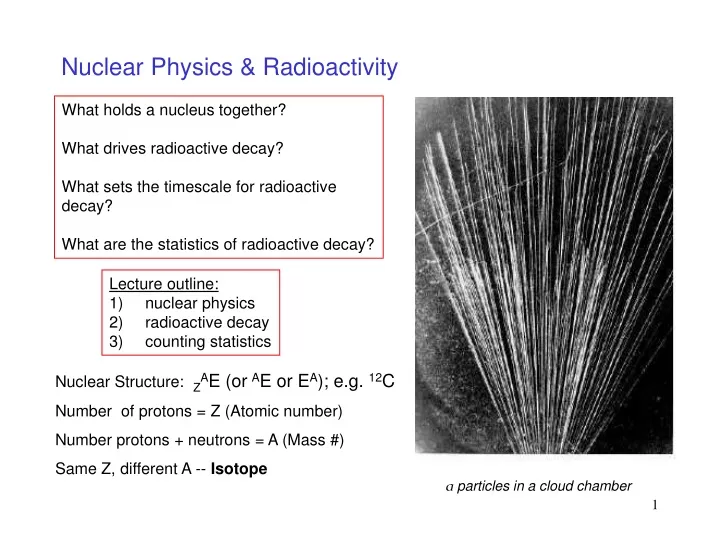 nuclear physics radioactivity