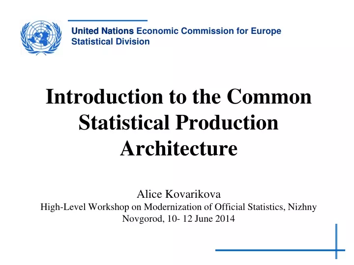 introduction to the common statistical production