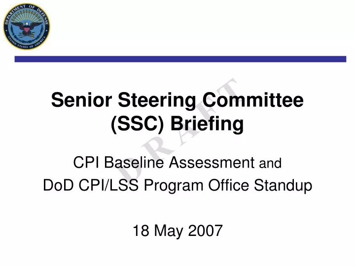 senior steering committee ssc briefing