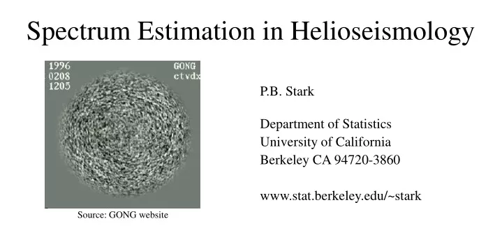 spectrum estimation in helioseismology
