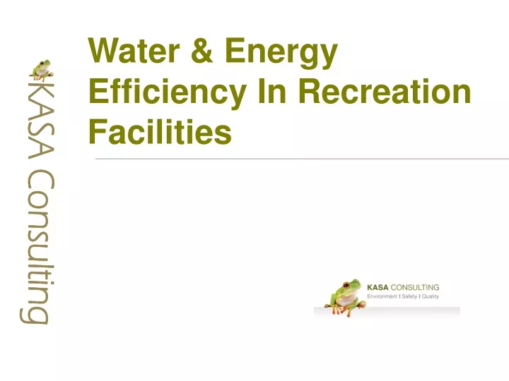 water energy efficiency in recreation facilities