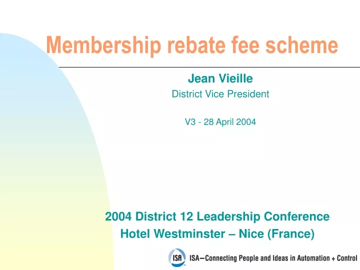 membership rebate fee scheme