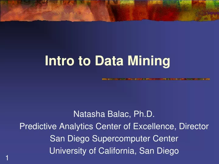 intro to data mining