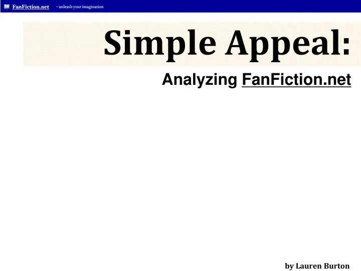 simple appeal analyzing fanfiction net