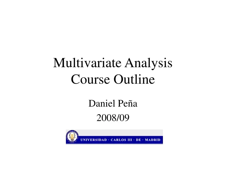 multivariate analysis course outline