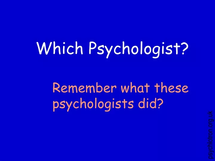 which psychologist