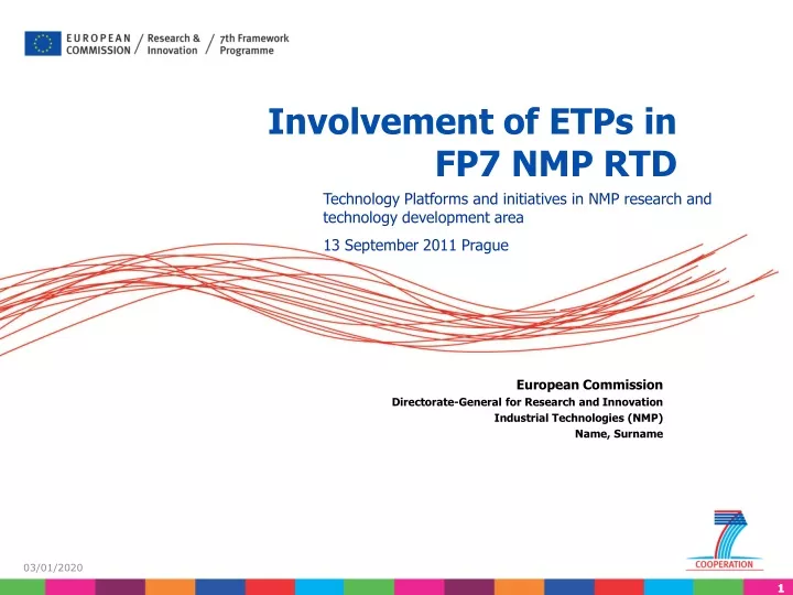 involvement of etps in fp7 nmp rtd