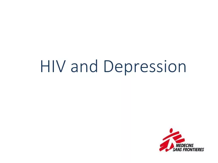 hiv and depression