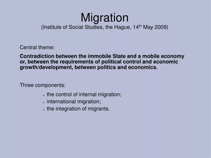migration institute of social studies the hague