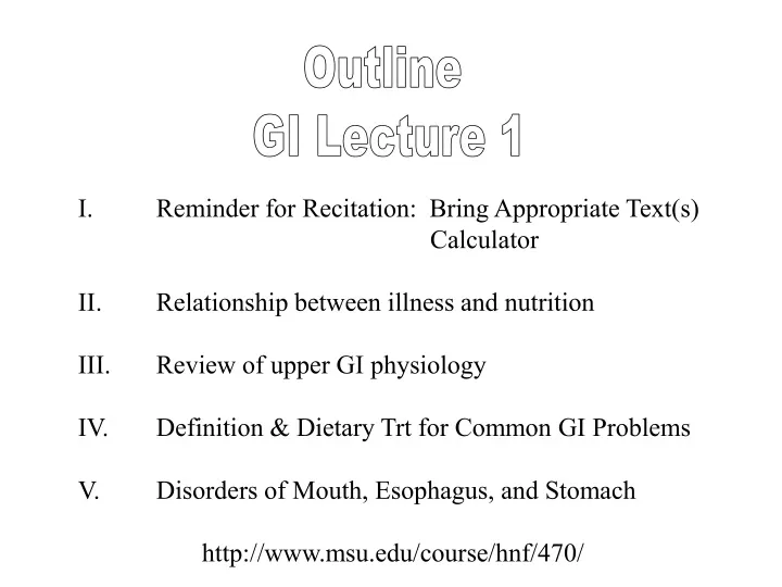 outline gi lecture 1