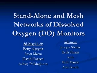 Stand-Alone and Mesh Networks of Dissolved Oxygen (DO) Monitors
