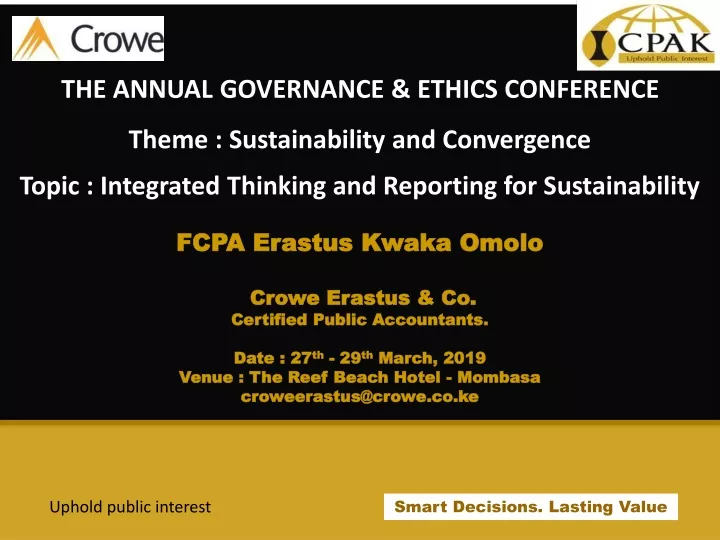 the annual governance ethics conference theme